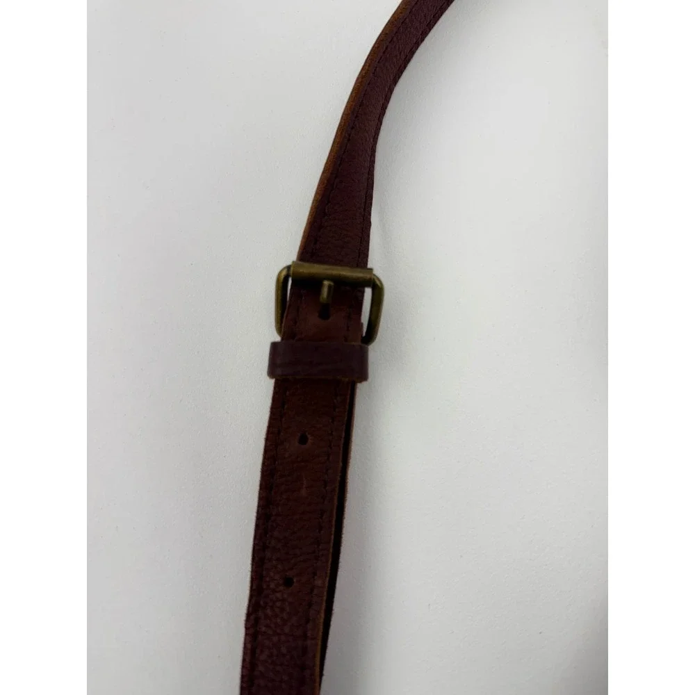 Lifetime Leather Crossbody Bag Brown Full Grain Cowhide Leather Adjustable Strap